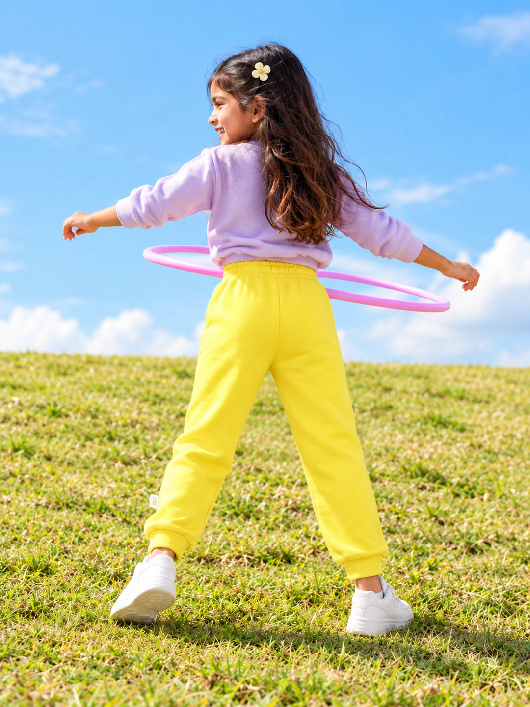 Playful Yellow Girl's Joggers
