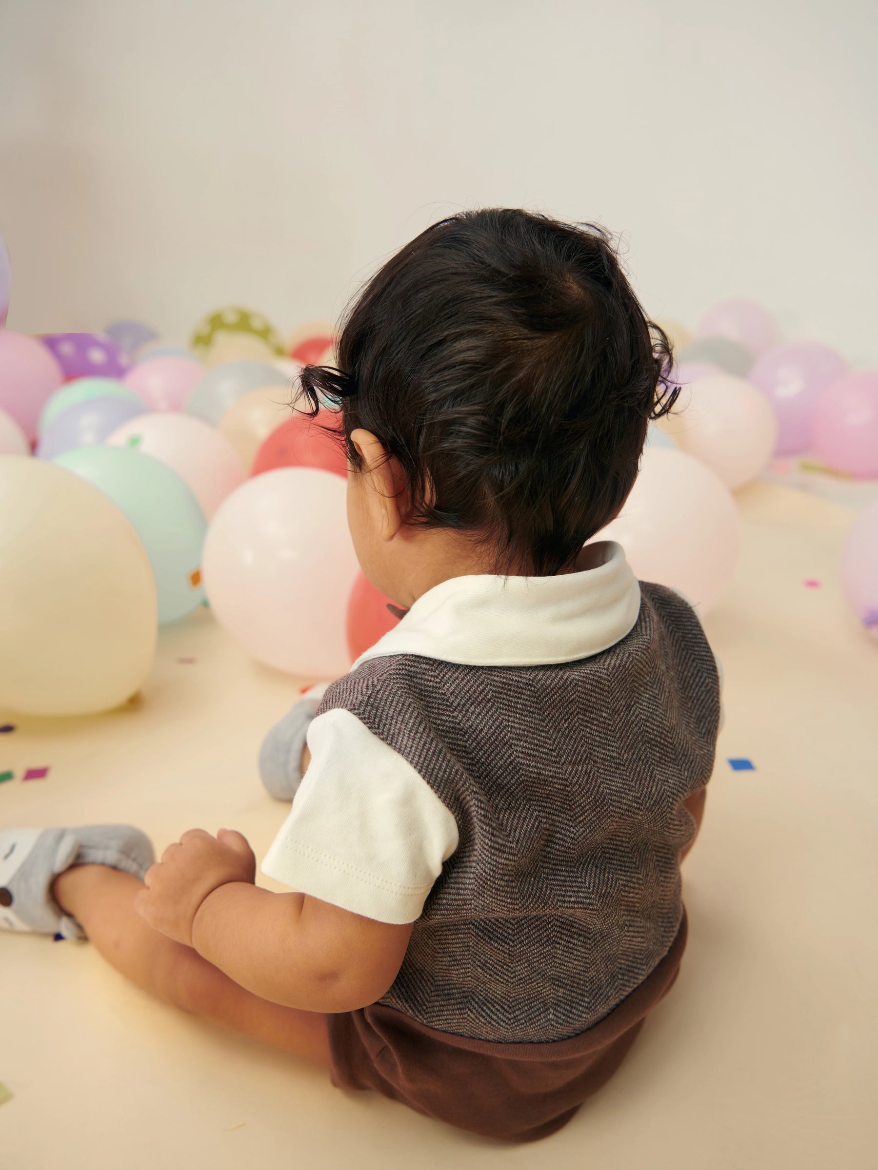 Brown Romper With Bow Somersault