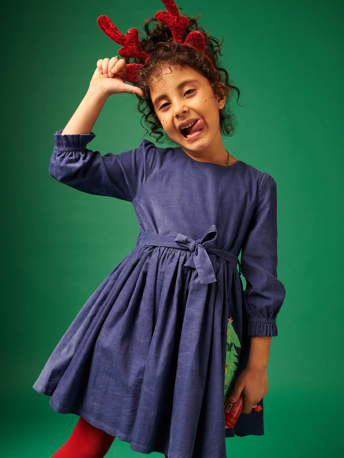 Blue Christmas Elements Dress Somersault