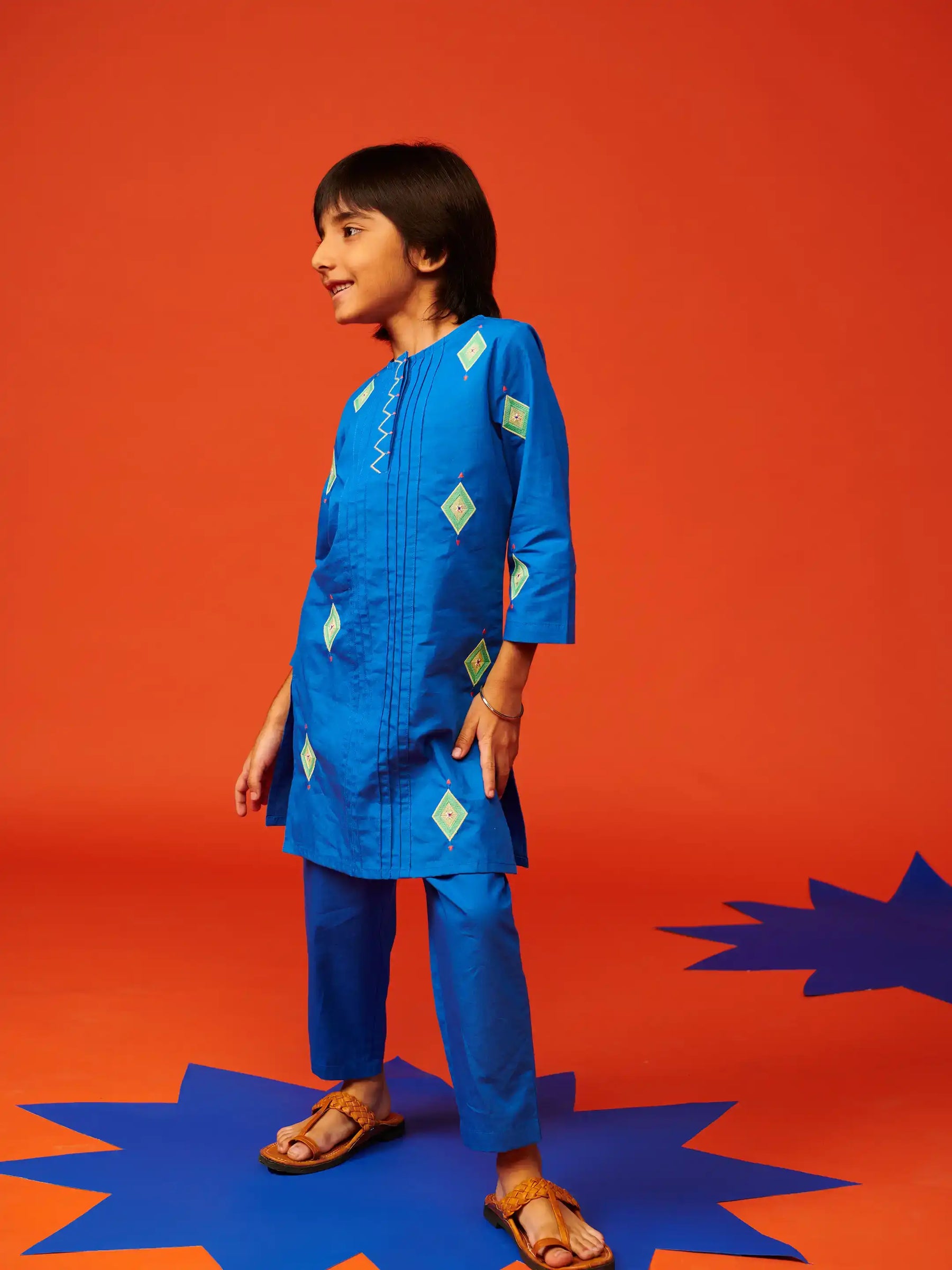 Blue Katli Boys Kurta Set Somersault