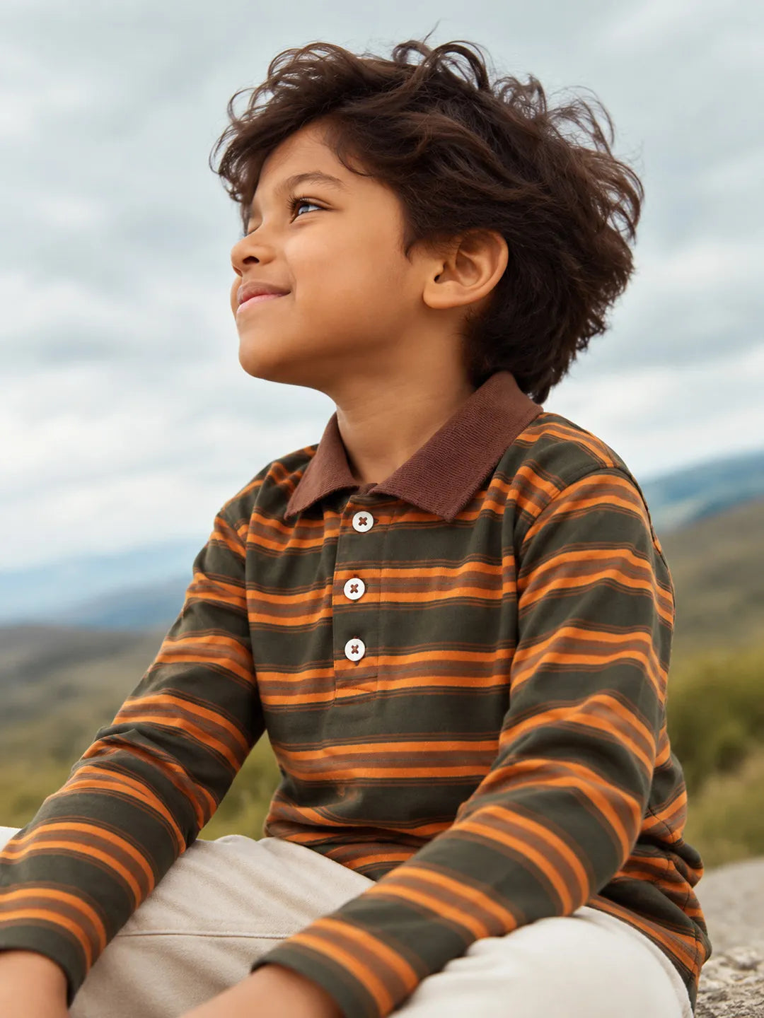 Striped Cotton Full Sleeves Polo