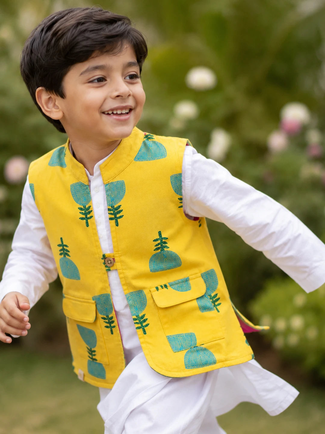 Printed Reversible Nehru Jacket