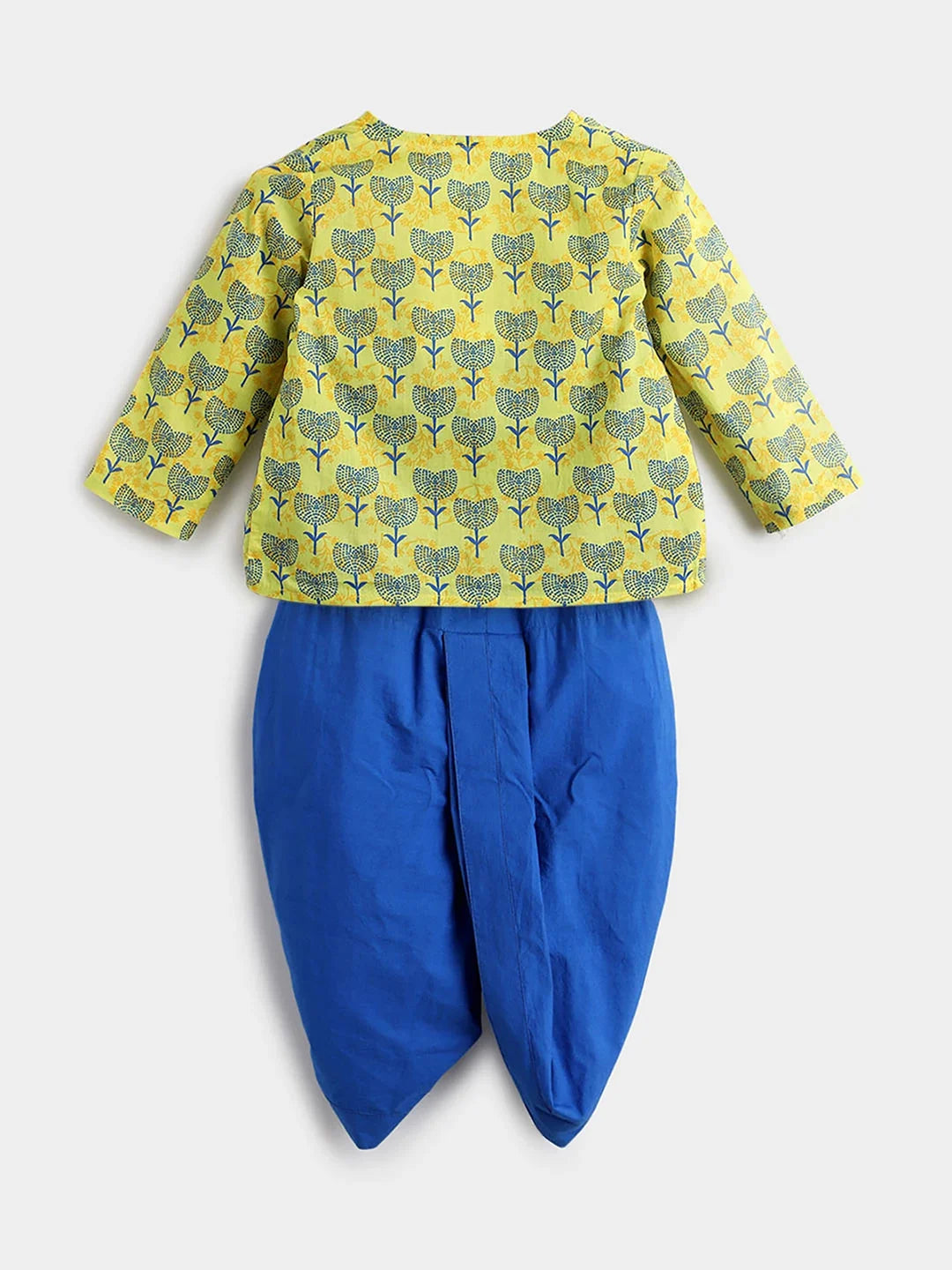 Blue Flower Dhoti Kurta Set- Newborn