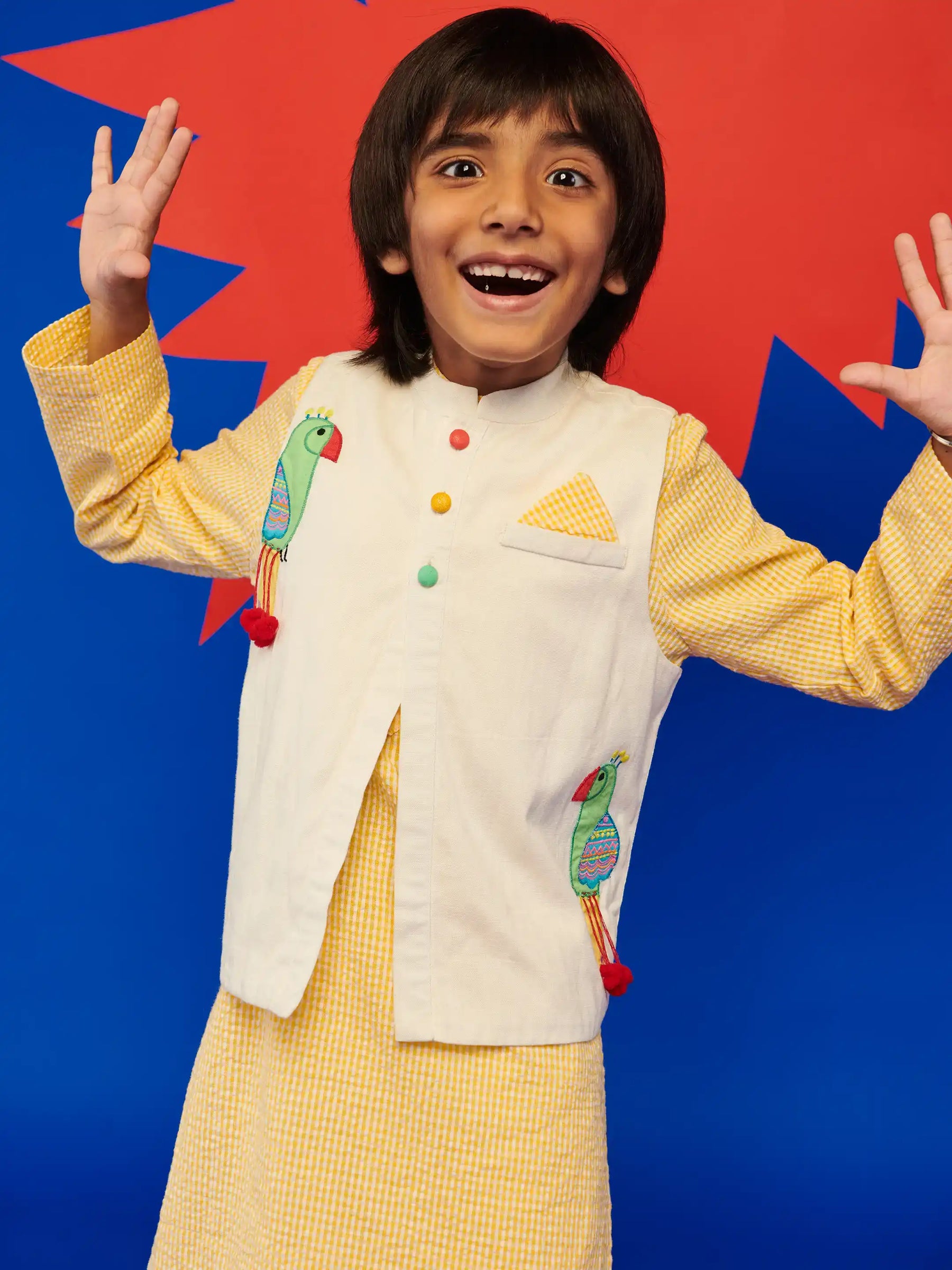 Waffle Kurta With Mitthu Jacket Set Somersault