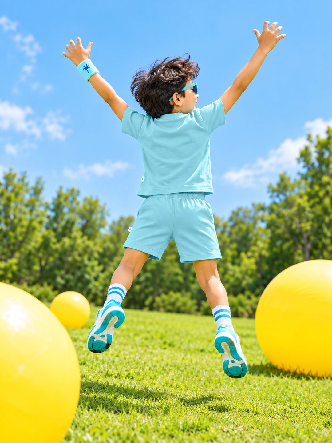 Aqua Blue T-Shirt & Shorts Set