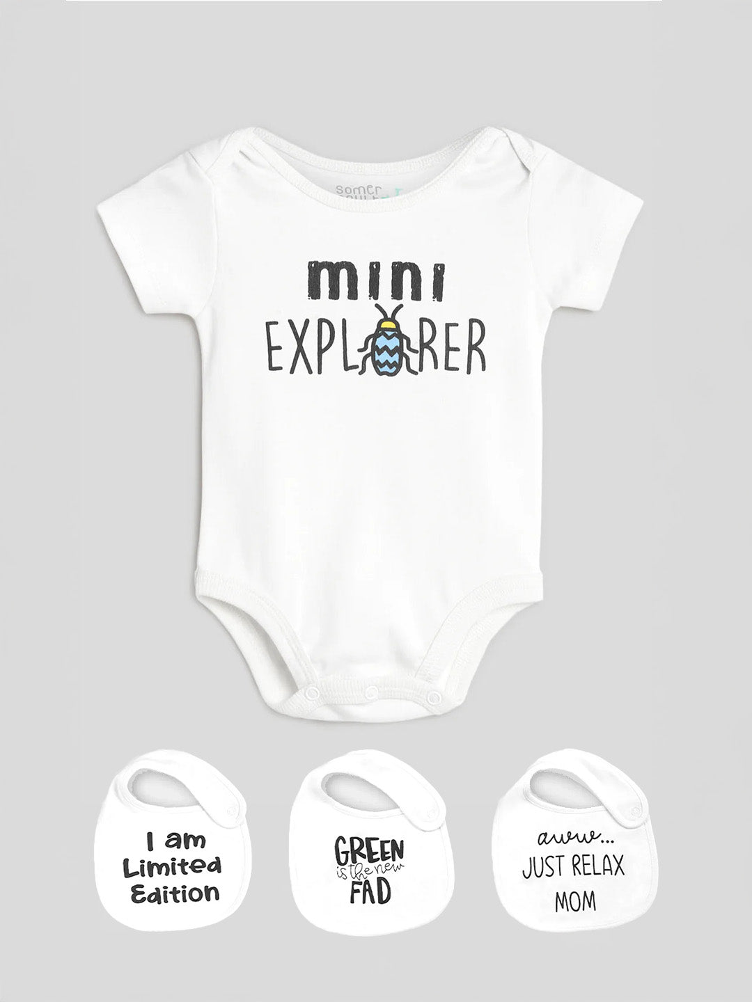 Happy Baby Surprise Box - Set of a Bodysuit, Towel Set, and A Pack of 3 Bibs