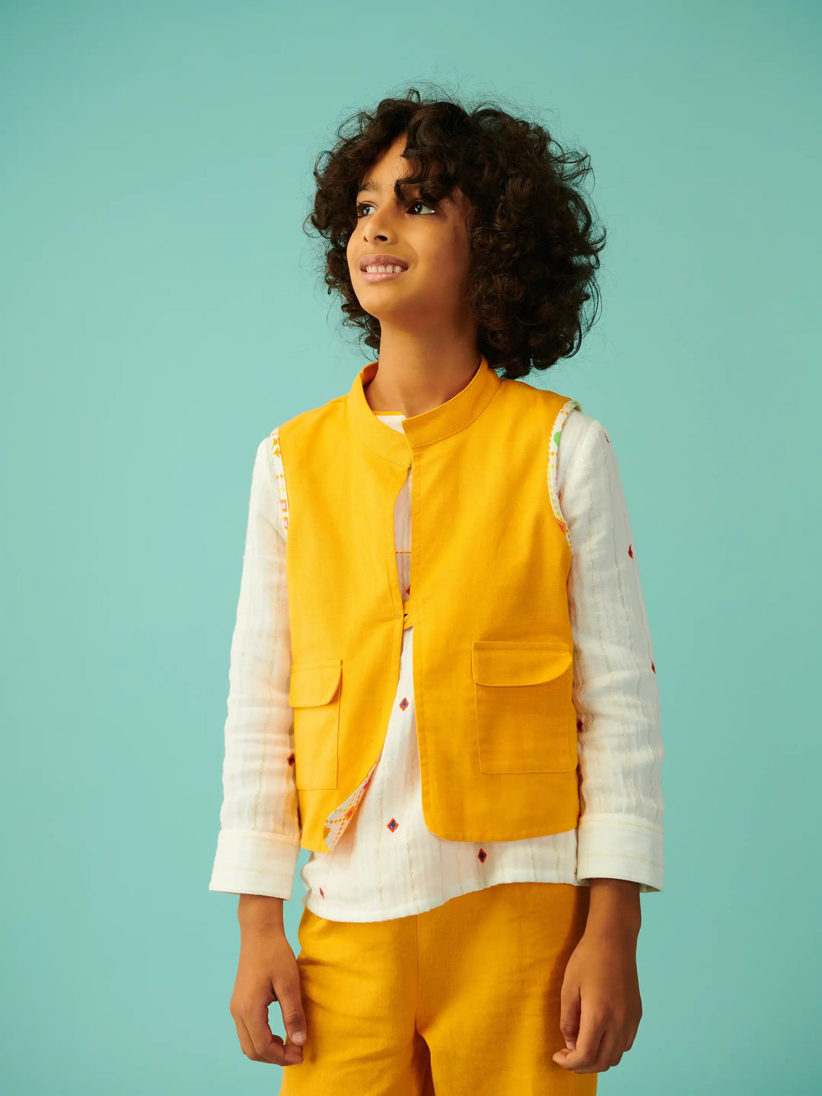 Soorajmukhi Boys Set with Reversible Nehru Jacket Somersault