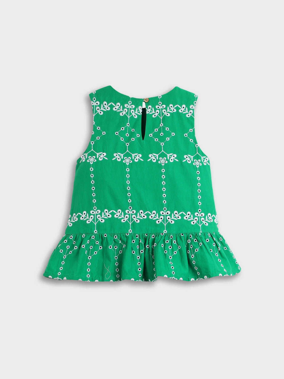 Schiffli Peplum Top