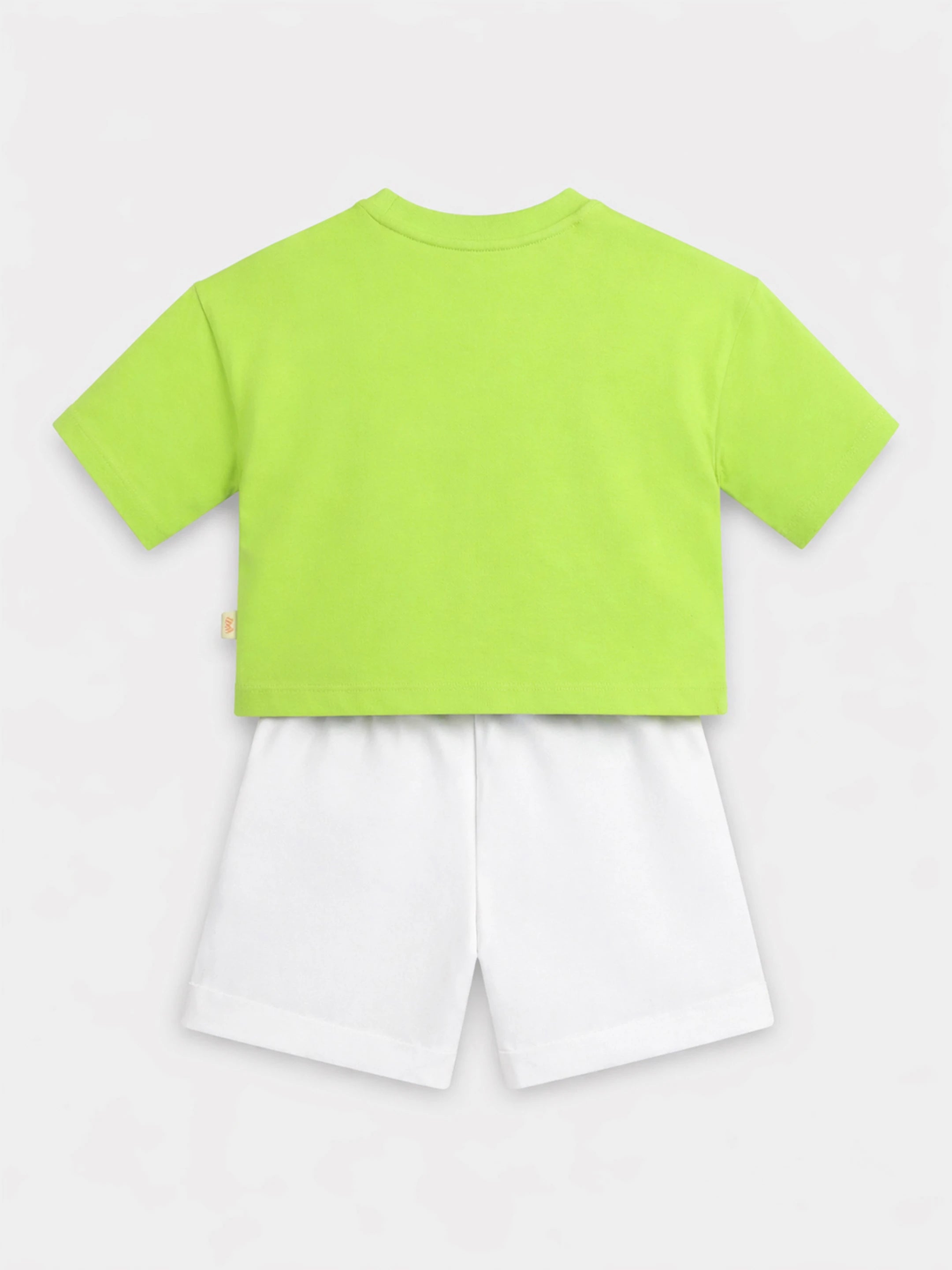 Printed Cotton T-Shirt & Shorts Set