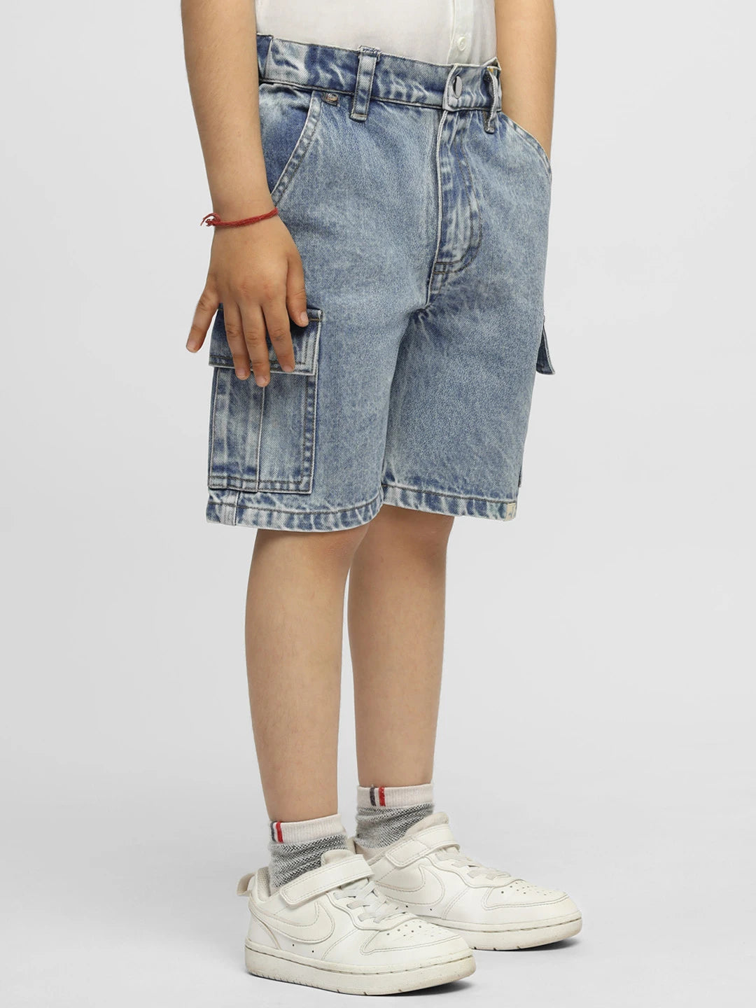 Vintage Washed Cotton Denim Shorts