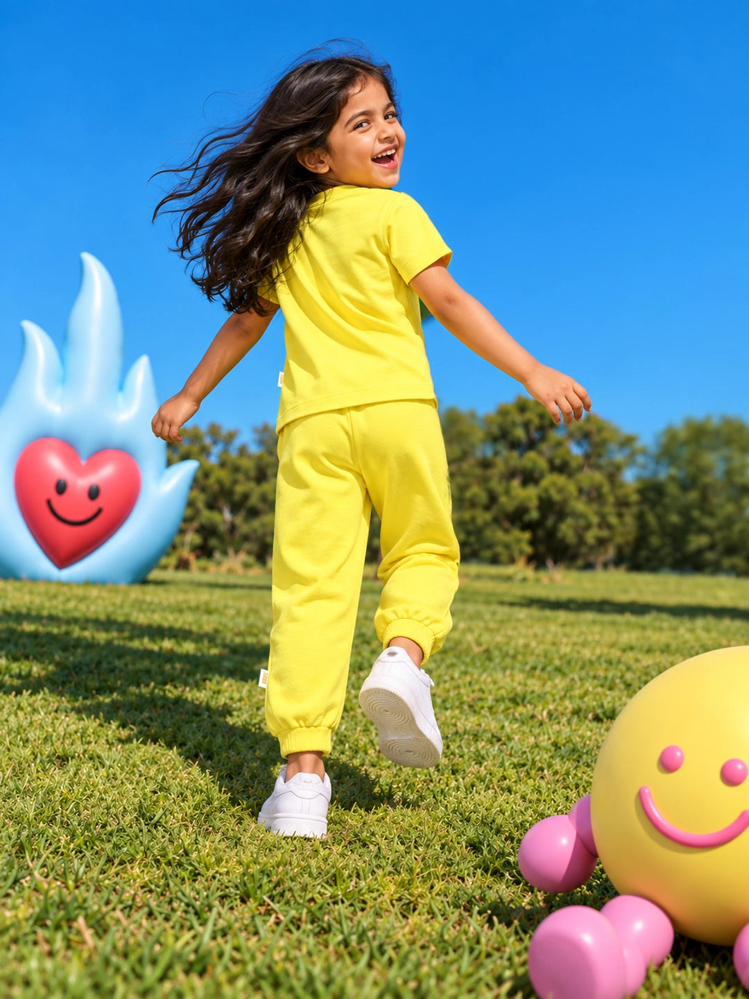 Playful Yellow T-Shirt & Jogger Set