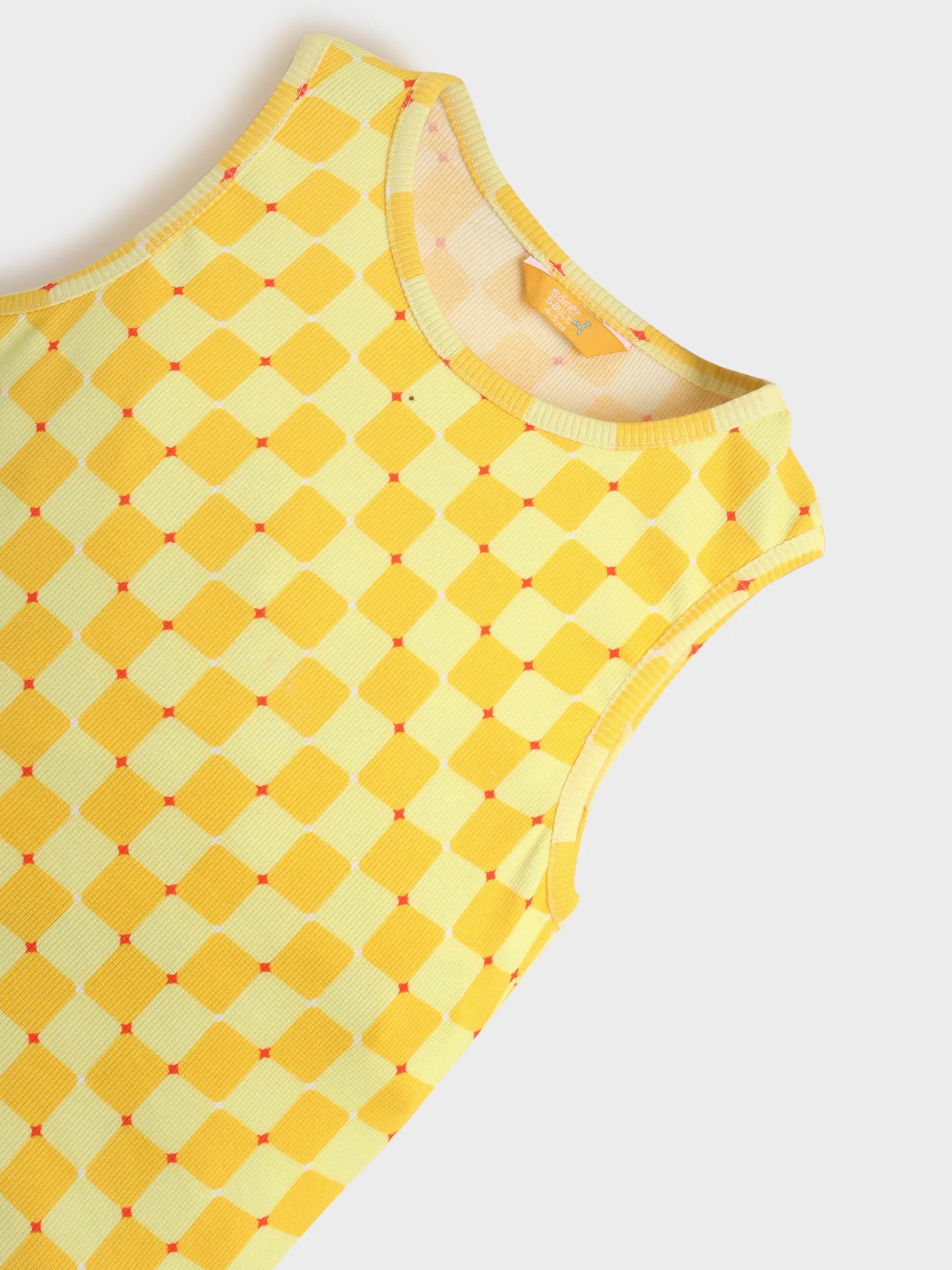 Sunshine Check Top & Coral Shorts Co-ord Set