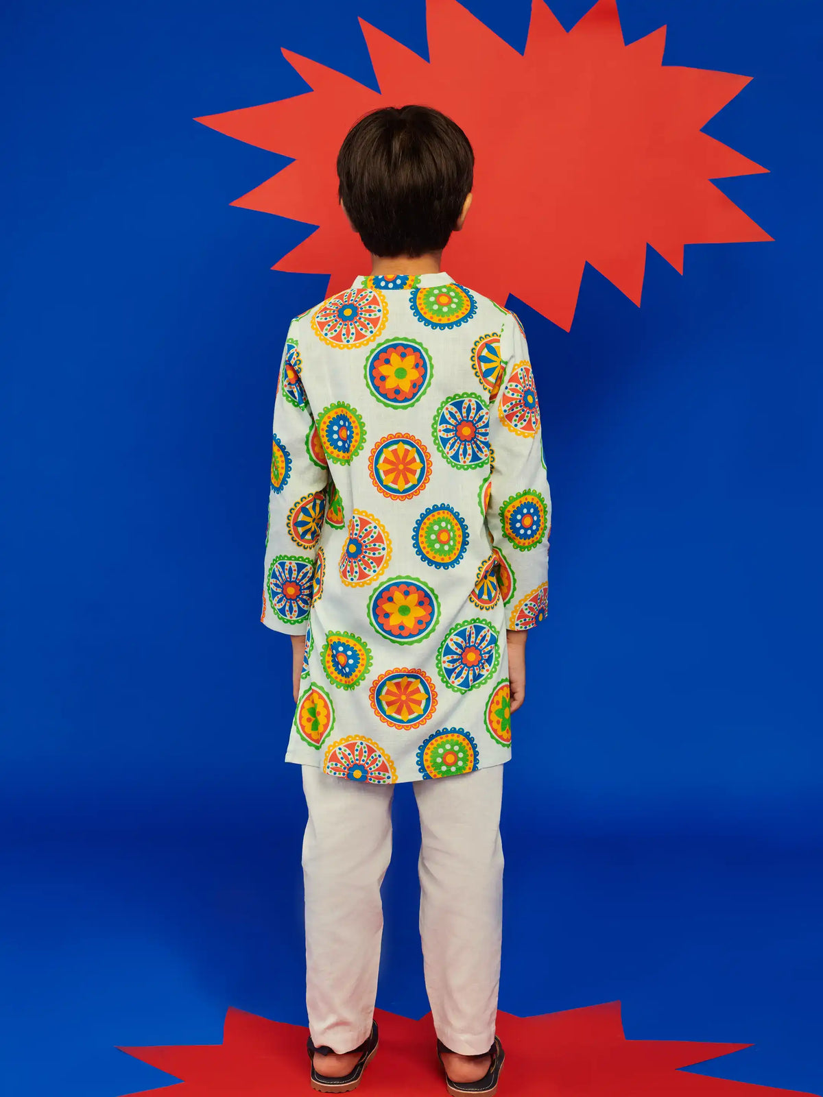 Blue Mandana Kurta Jacket Set Somersault