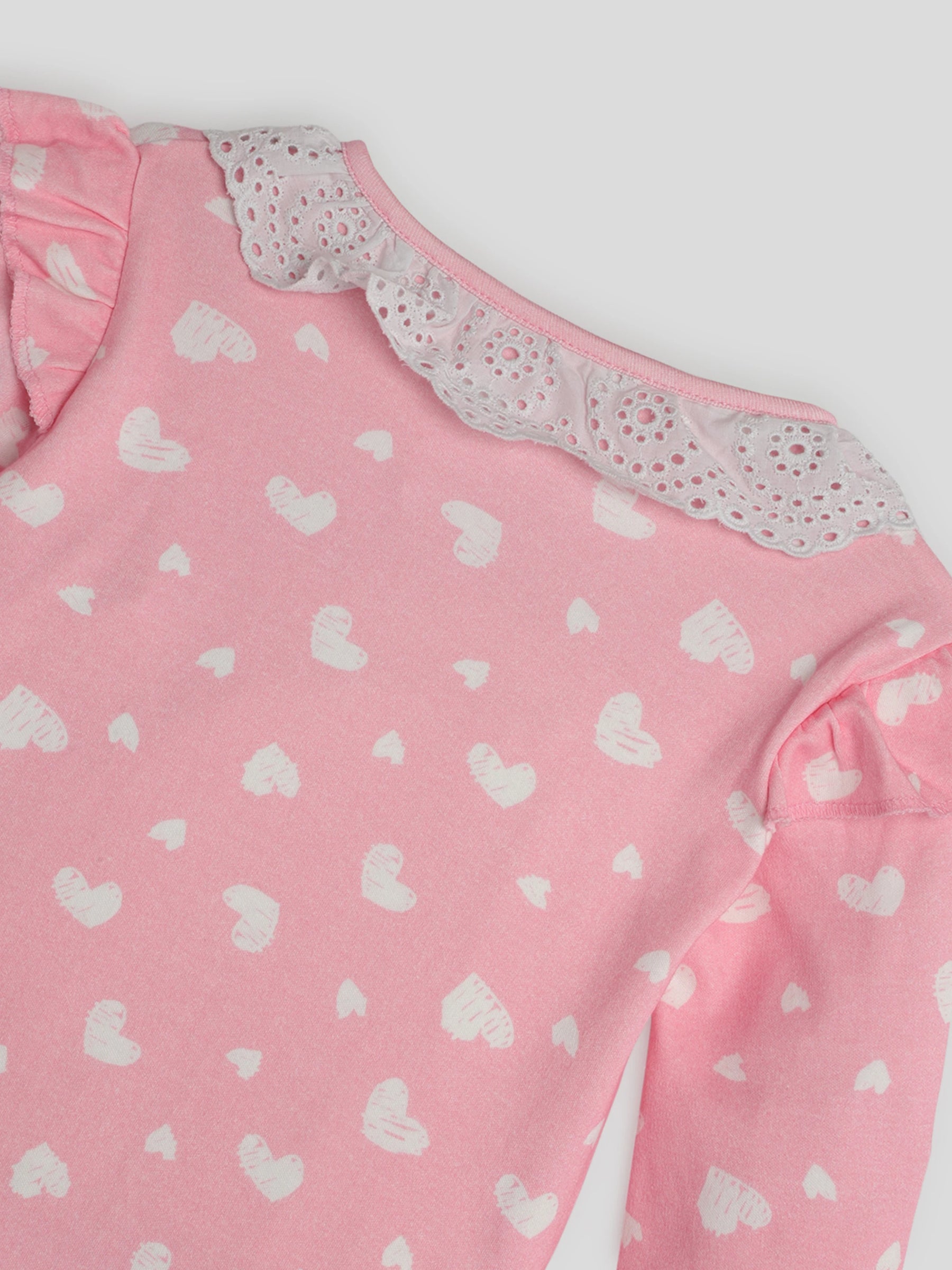 All My Heart Schiffli Collar Sleepsuit (Cancelled Style) Somersault