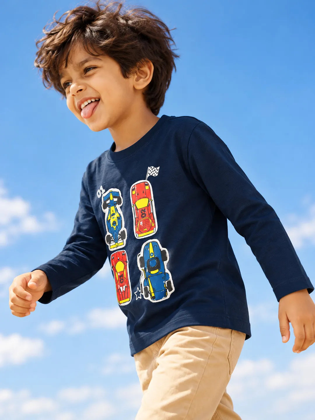 Applique Cotton Full Sleeves T-Shirt