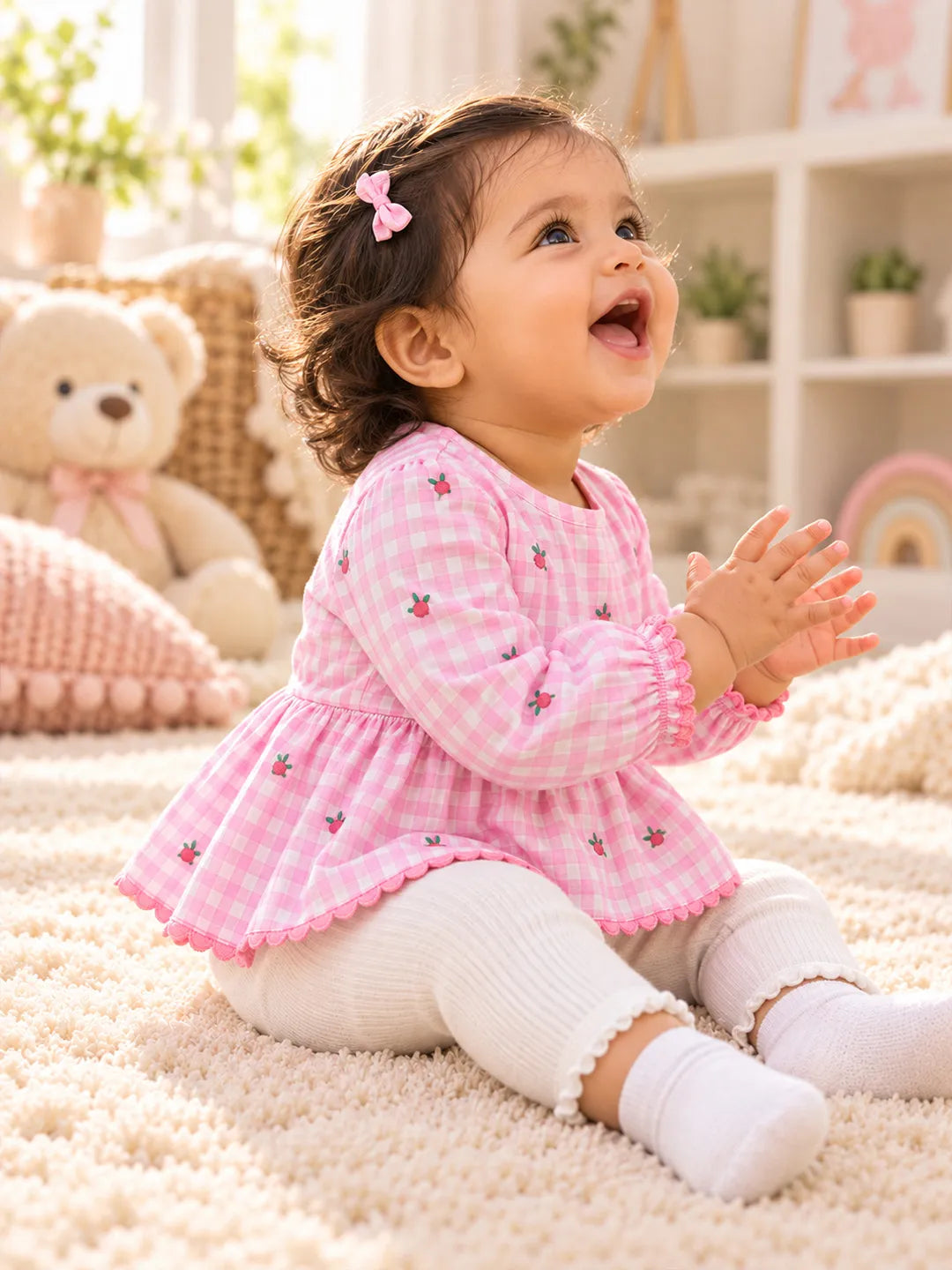 Gingham Peplum Top