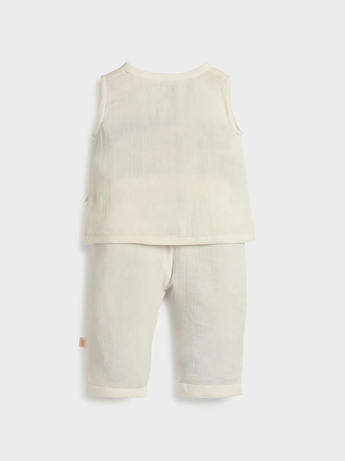 Muslin Jhabla Sleeveless Set