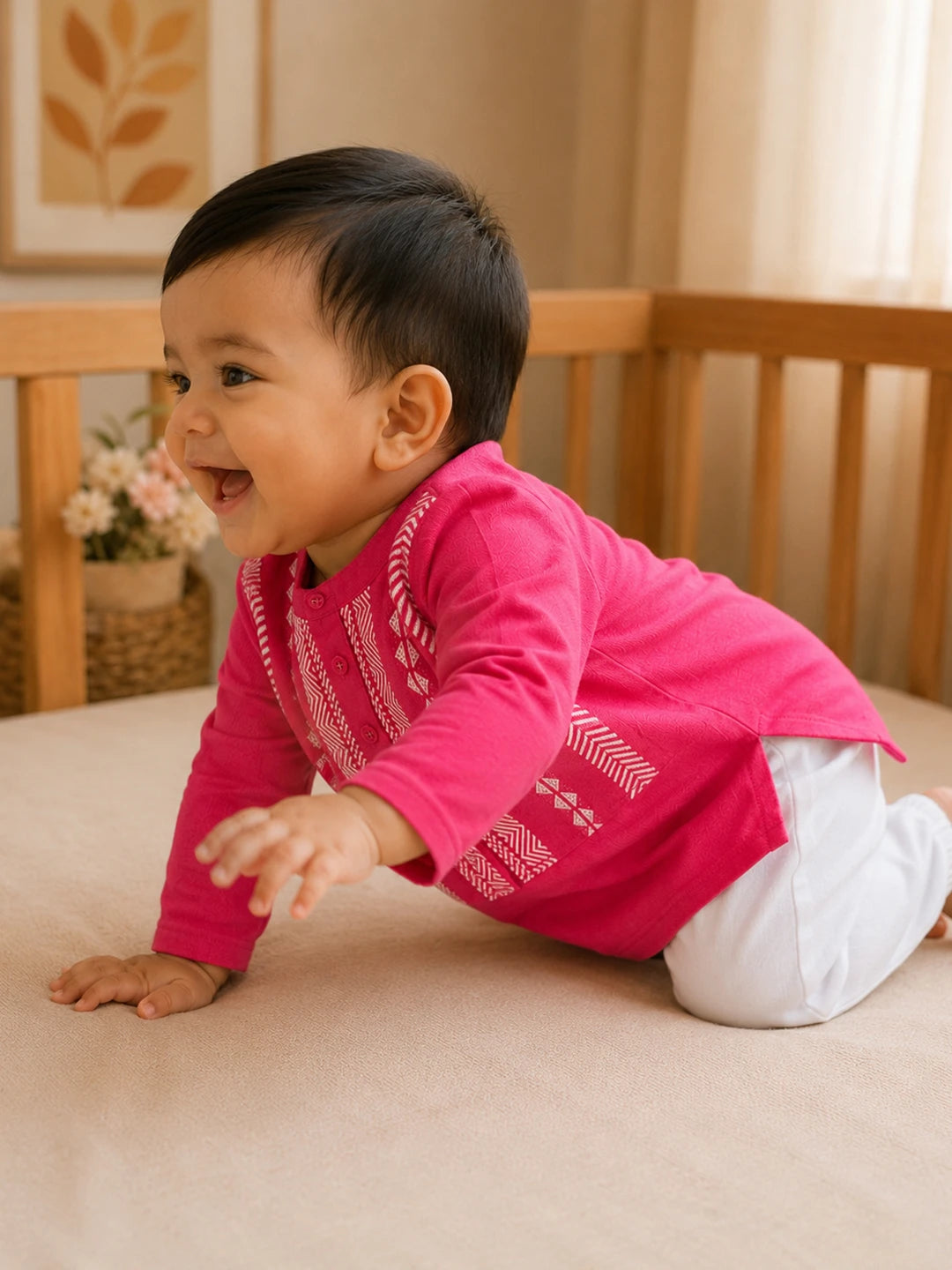 Embroidered Pink Kurta Set