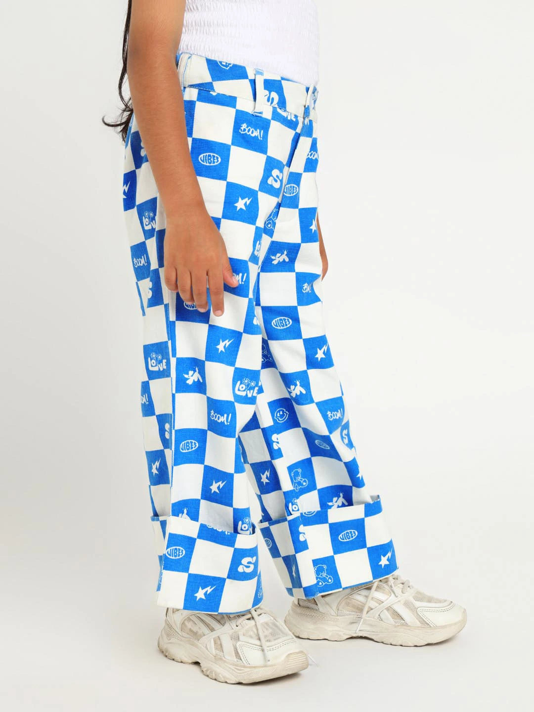 Checkered Cotton Twill Pants