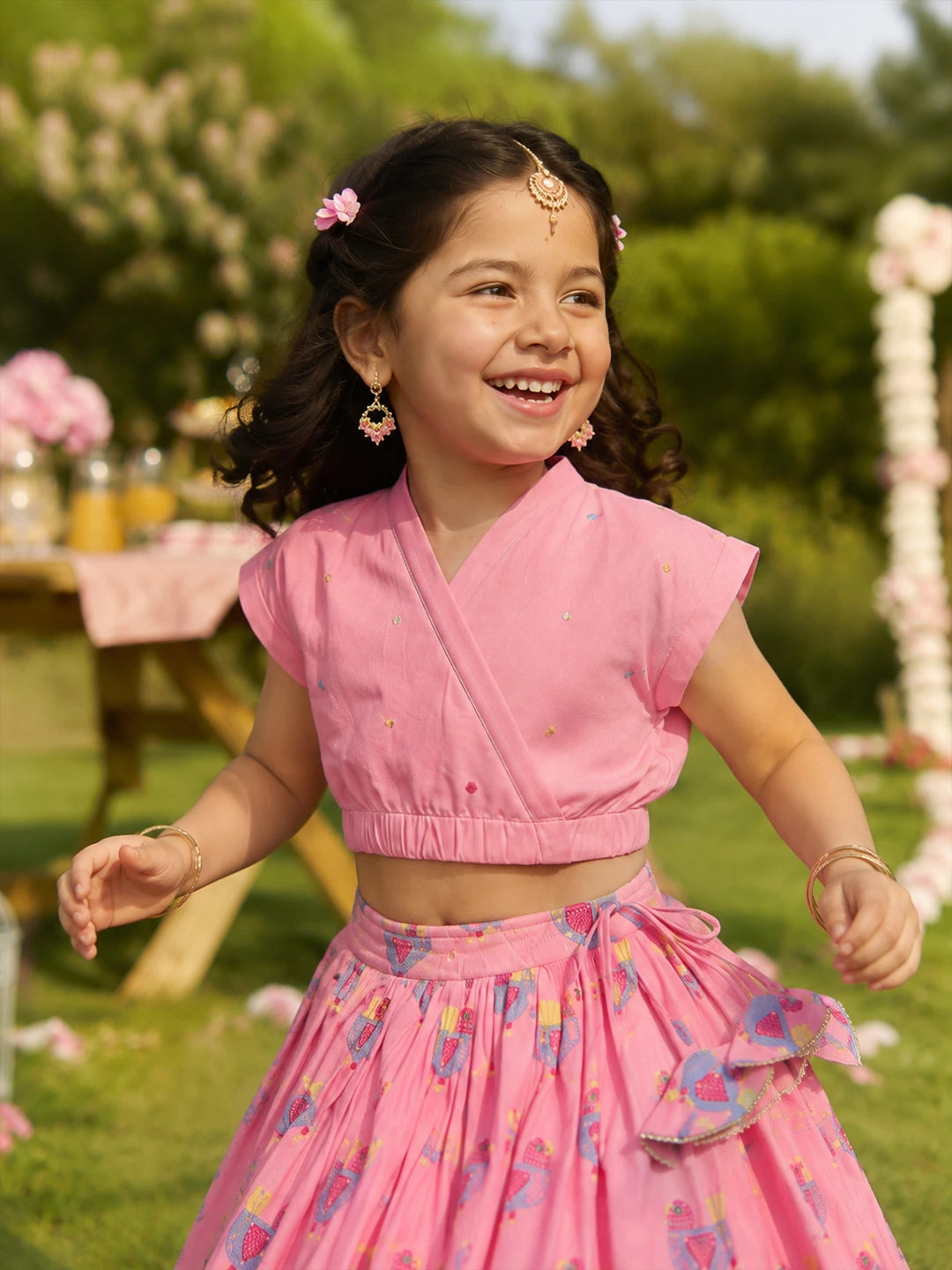 Embroidered Shantoon Top & Skirt Set