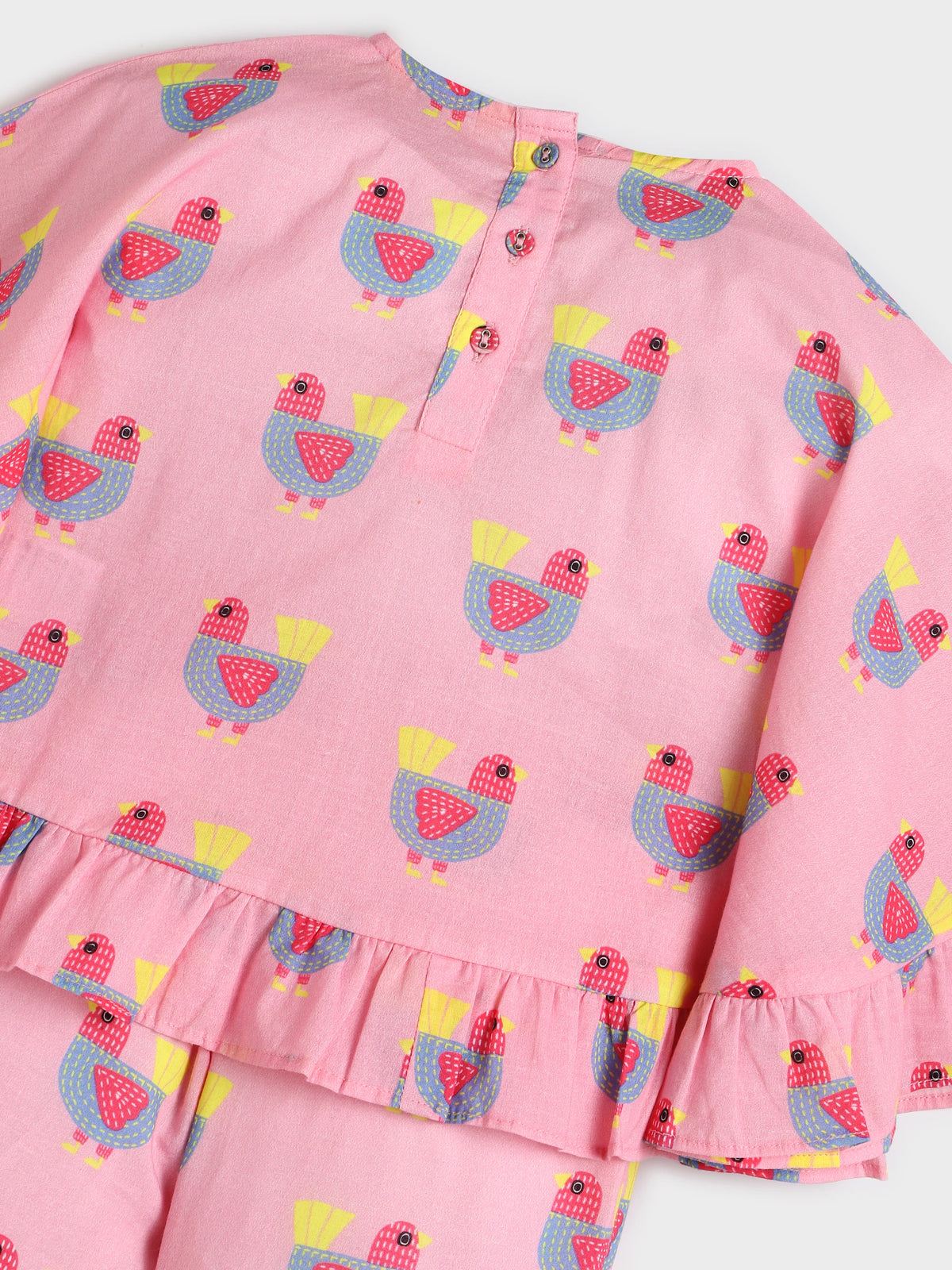 Printed Pink Kaftan Top and Pant Set