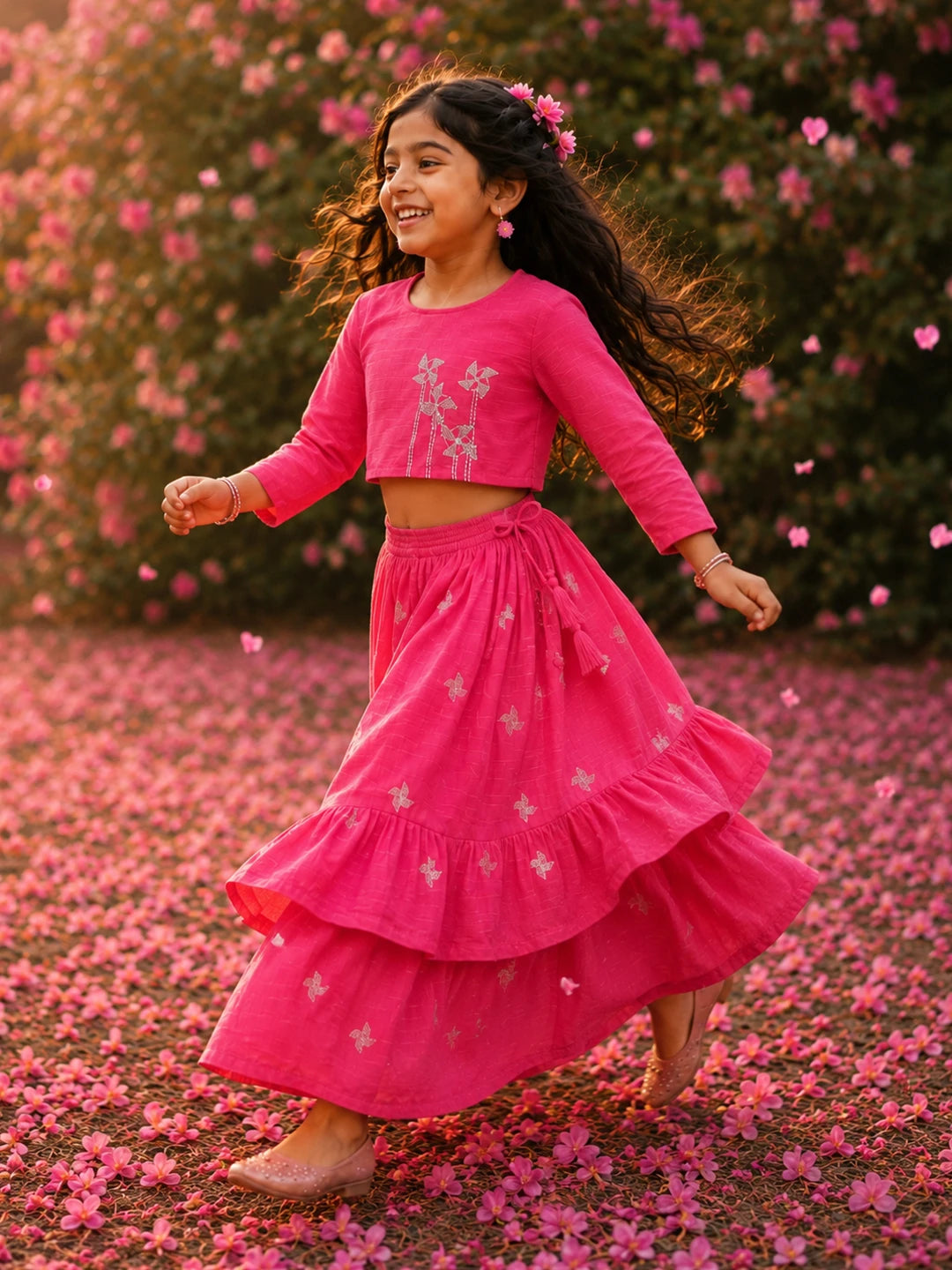 Embroidered Top & Skirt Set