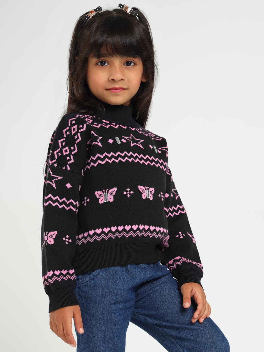 High Neck Cotton Sweater
