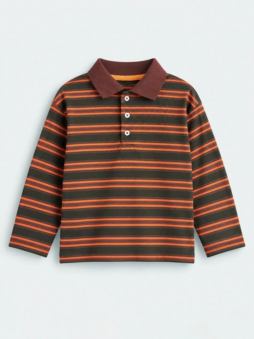 Striped Cotton Full Sleeves Polo