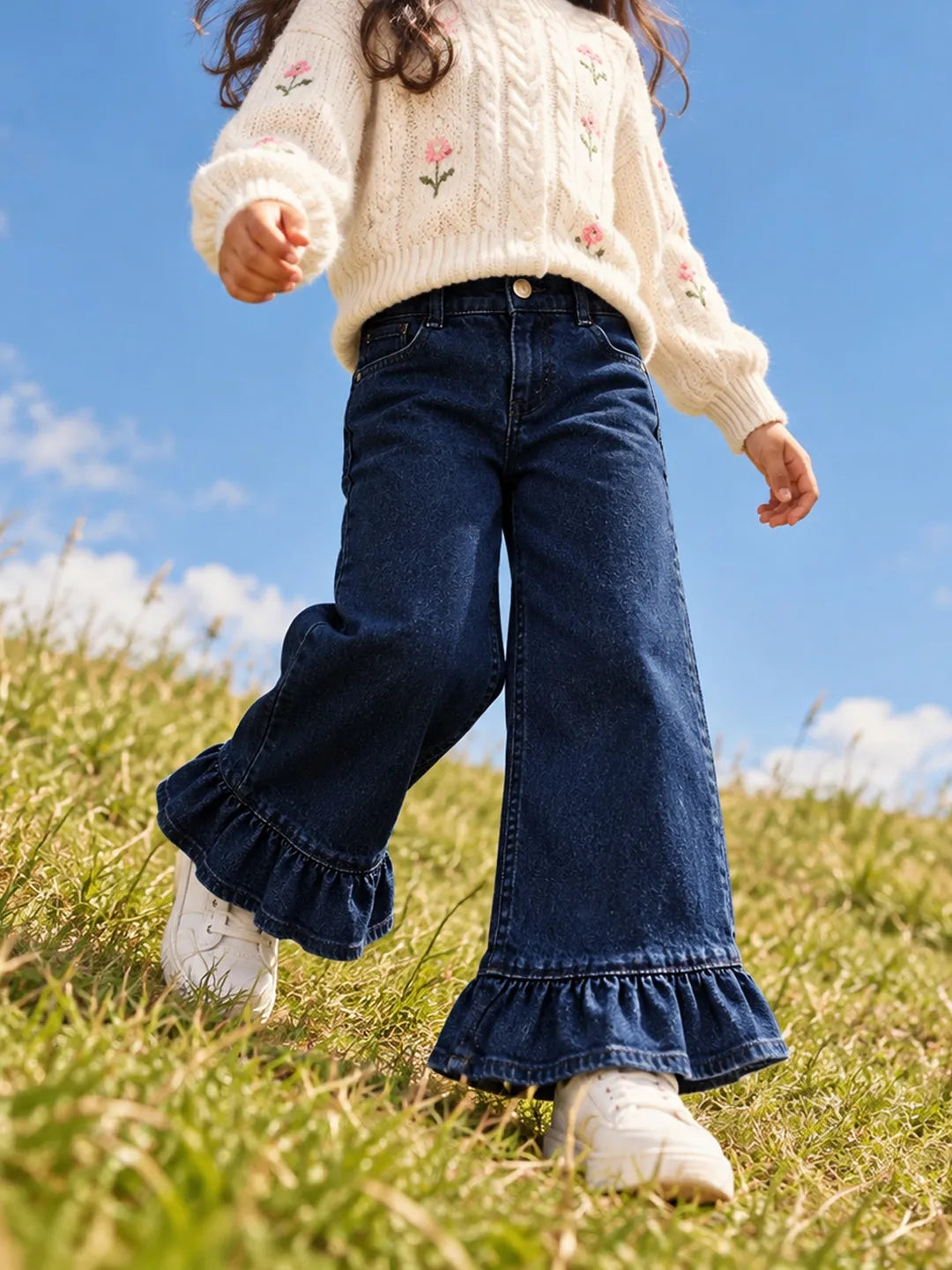 Ruffle Detail Denim