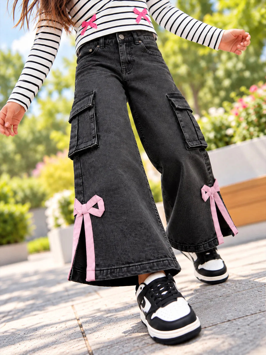 Bow Detail Cargo Denim