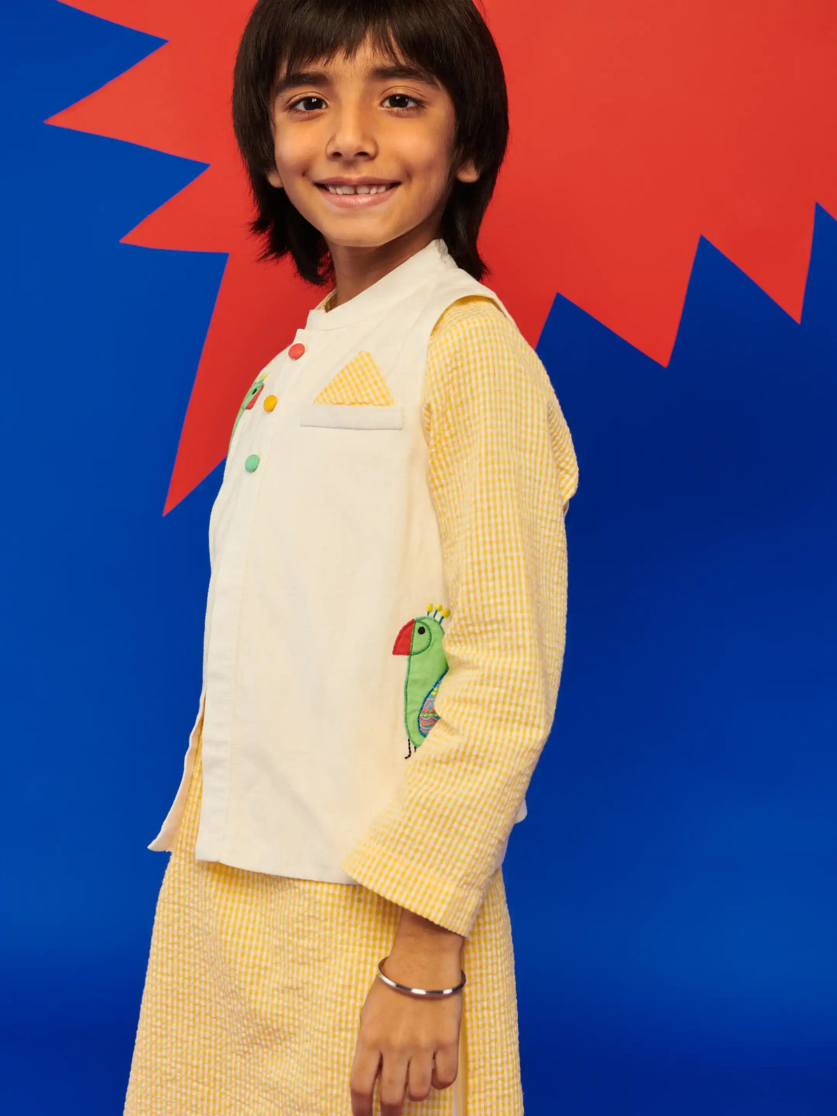 Waffle Kurta With Mitthu Jacket Set Somersault