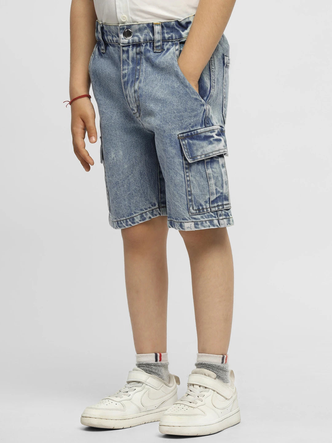 Vintage Washed Cotton Denim Shorts