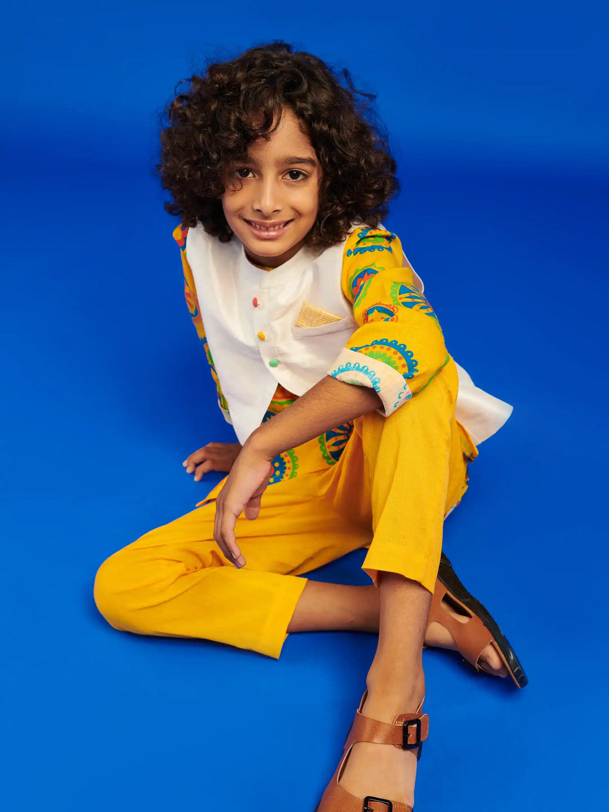 Yellow Mandana Kurta Jacket Set Somersault