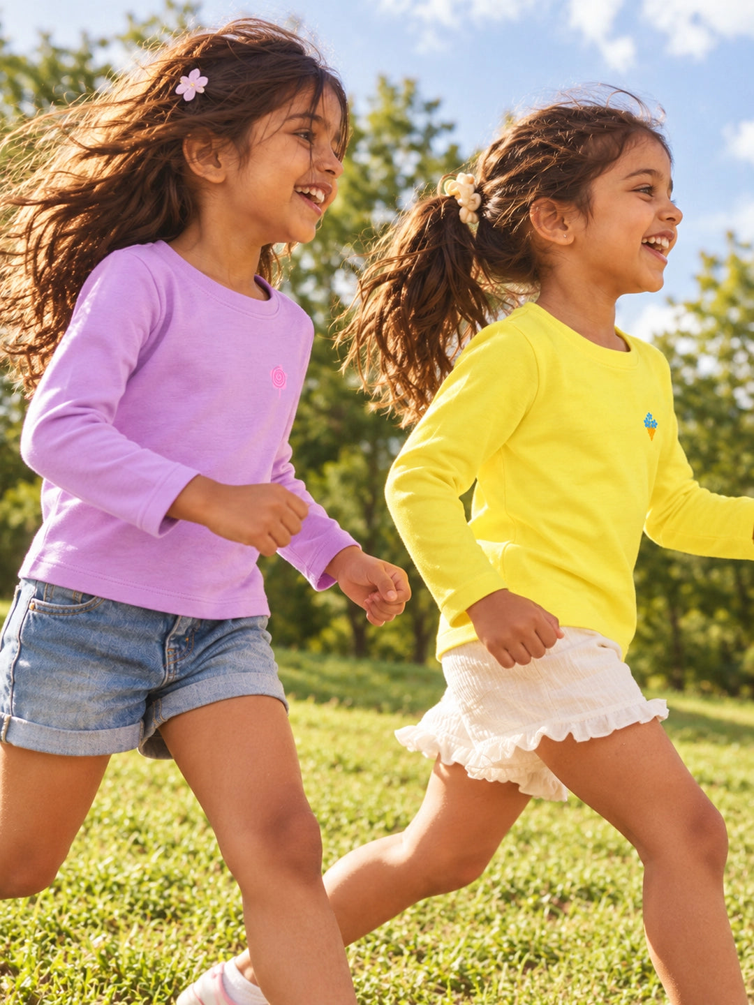 Pack of 2 Full Sleeves Girl's T-Shirt