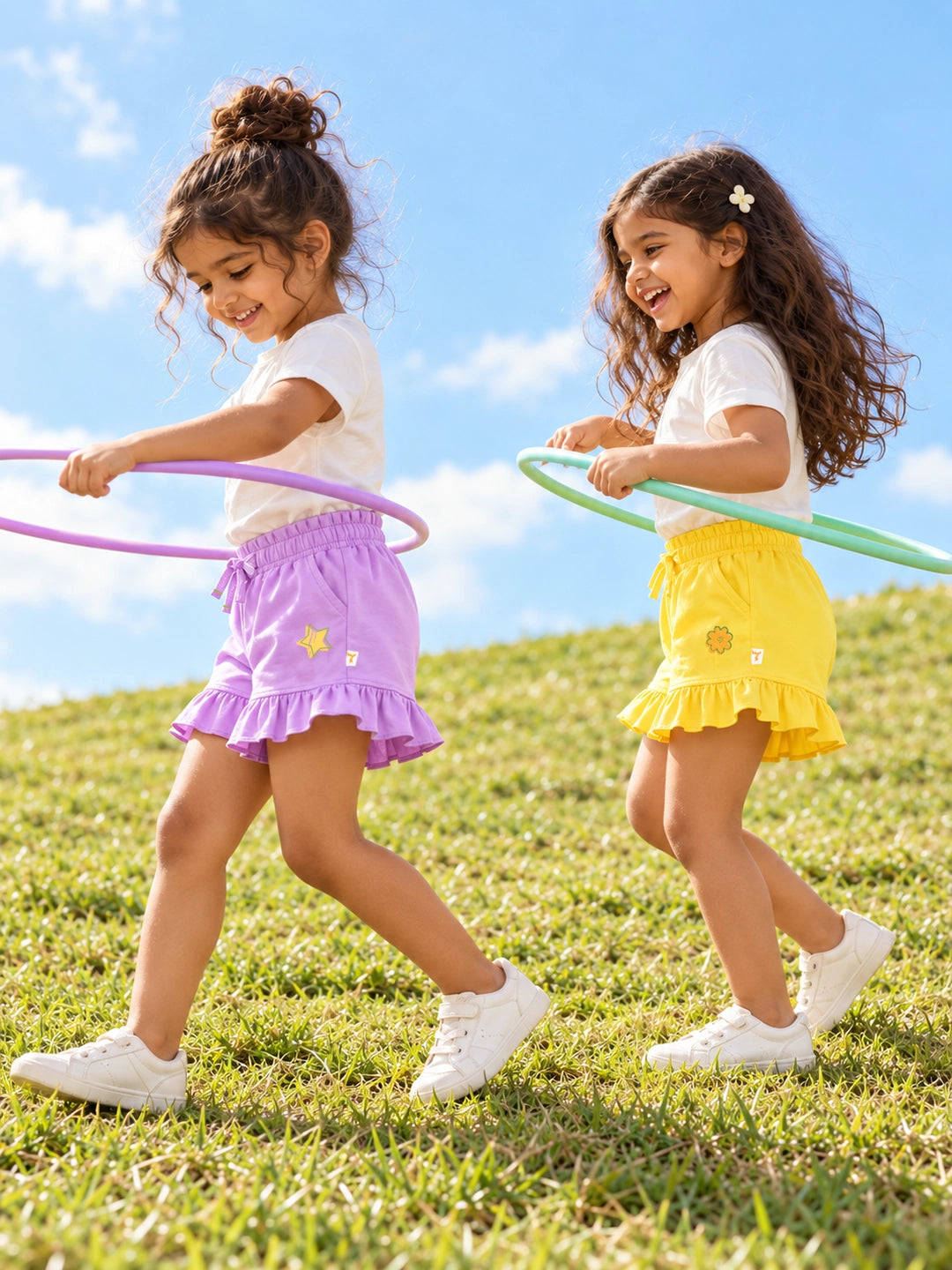 Pack of 2 Girl's Ruffle Shorts