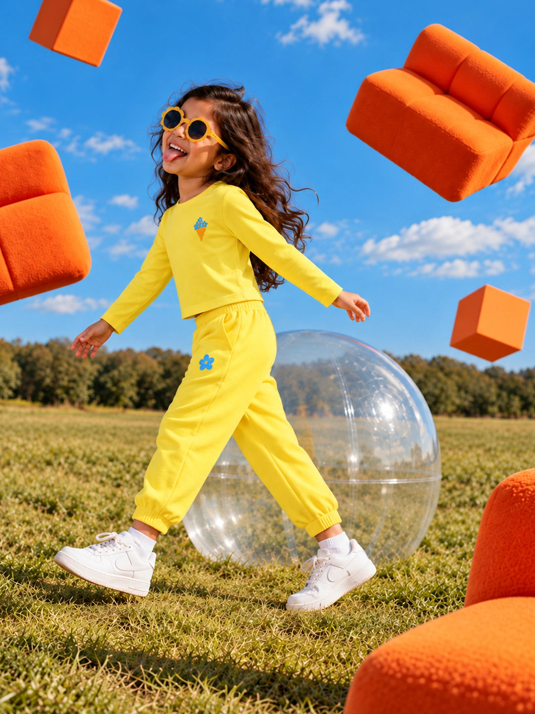 Playful Yellow T-Shirt & Jogger Set