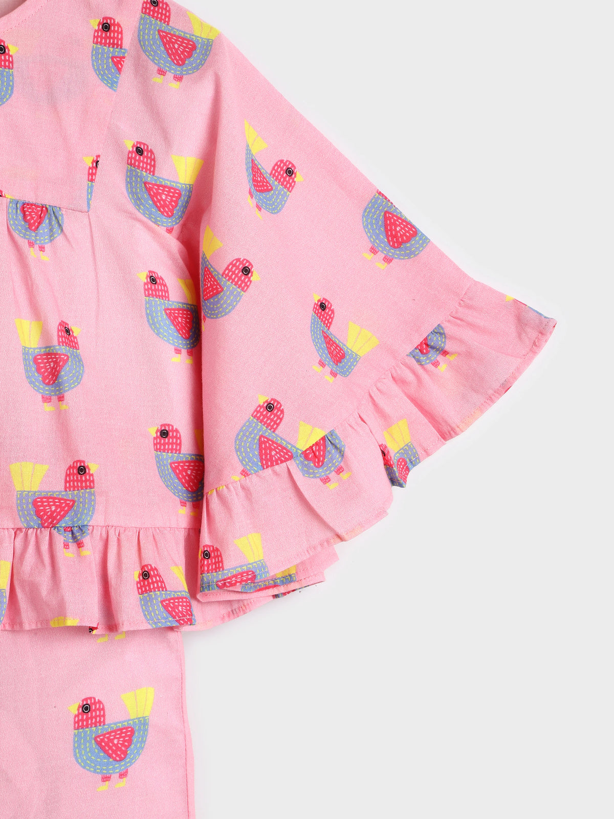 Printed Pink Kaftan Top and Pant Set