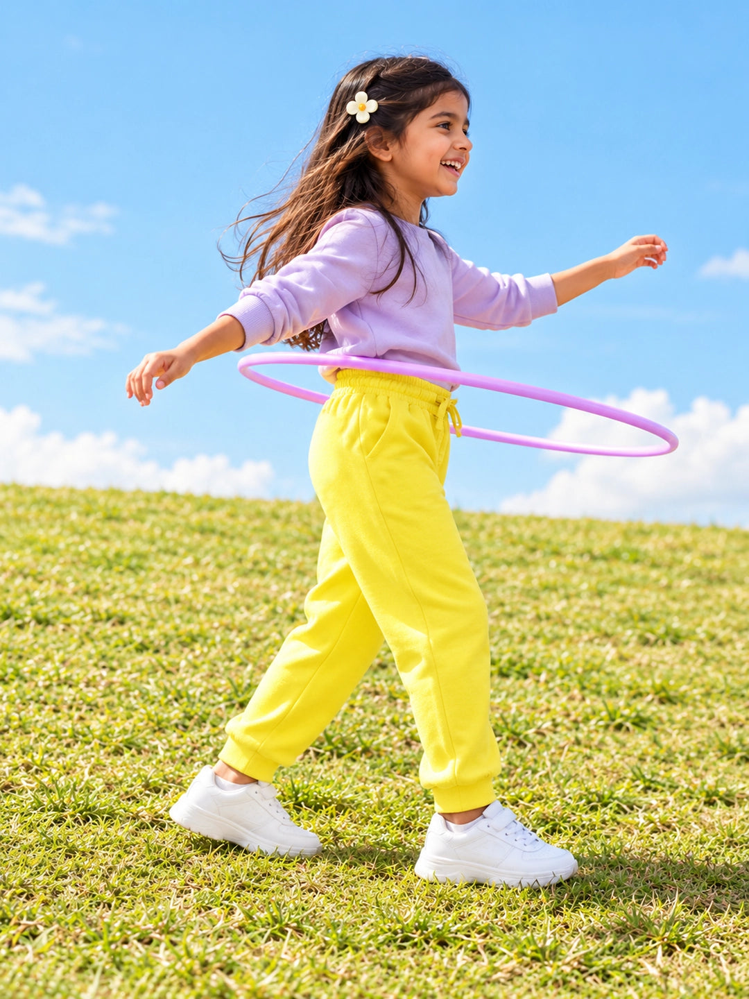 Playful Yellow Girl's Joggers