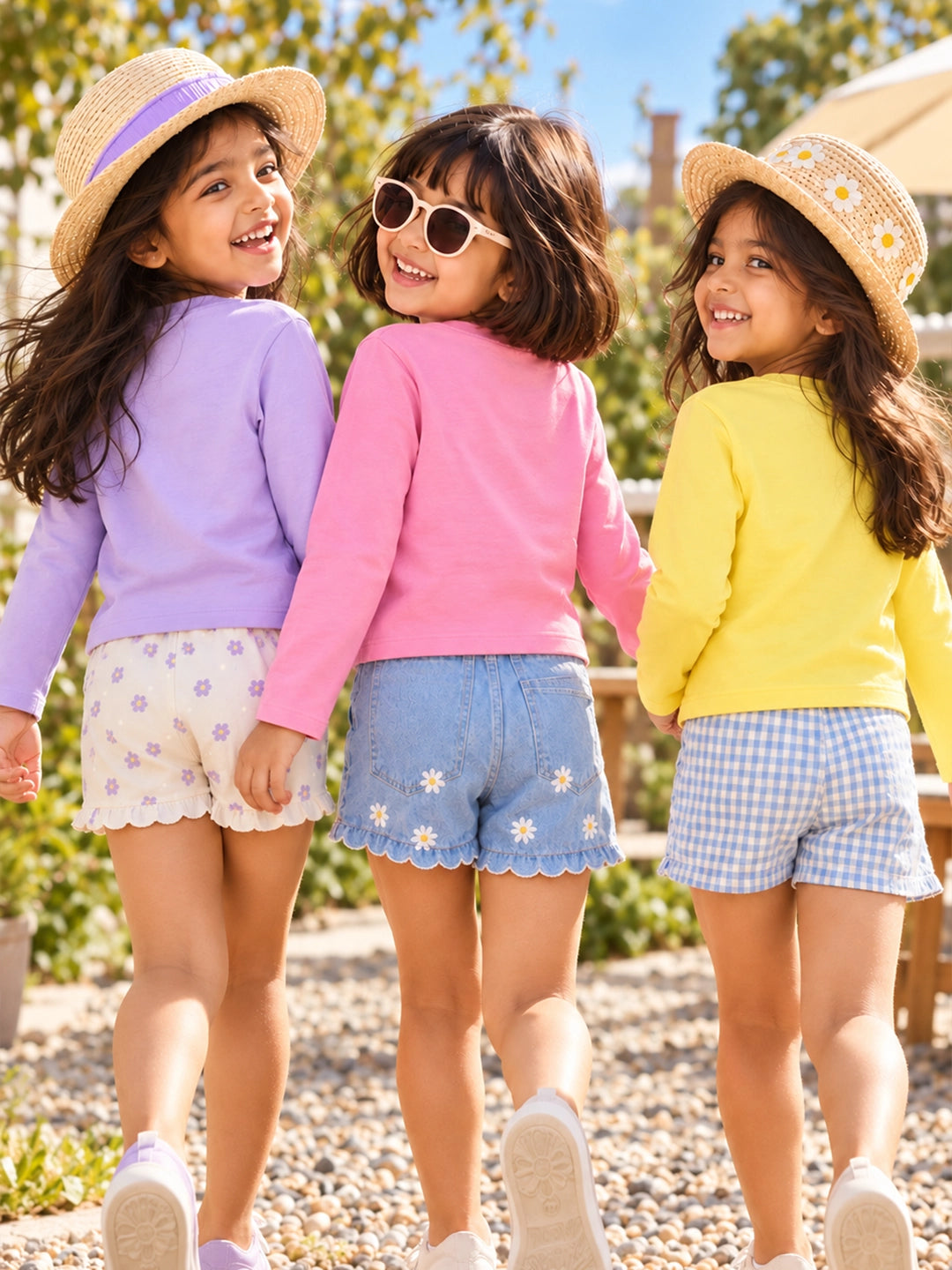 Pack of 3 Full Sleeves Cropped Girl's T-Shirts