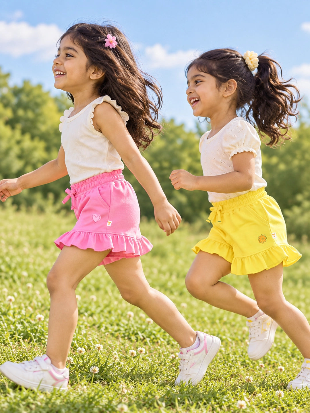 Pack of 2 Girl's Ruffle Shorts