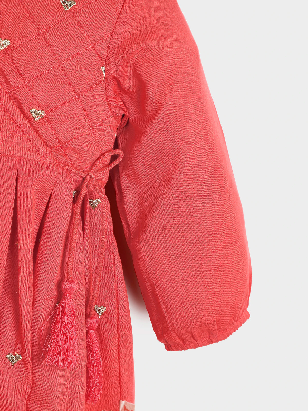 Quilted Embroidered Angrakha Dress Pant Set