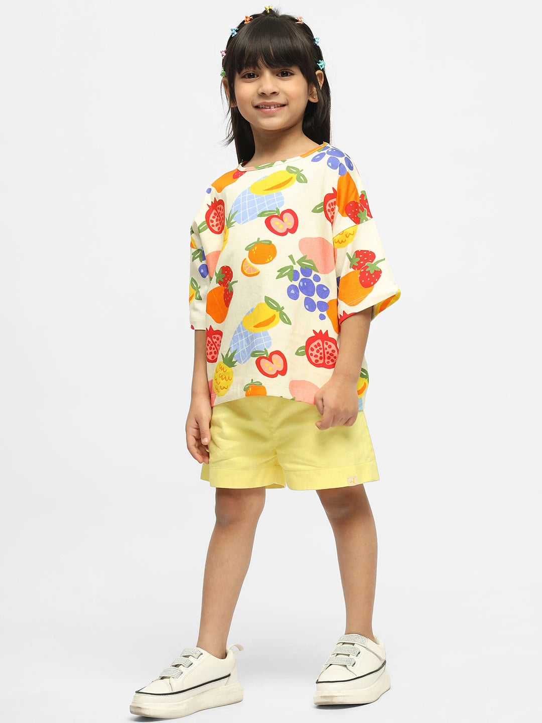 Fruity Fun Drop Shoulder Cotton Top