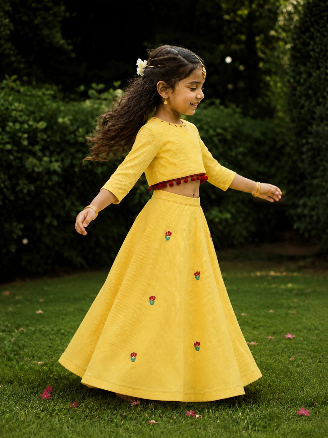 Pom-Pom Top & Skirt Set