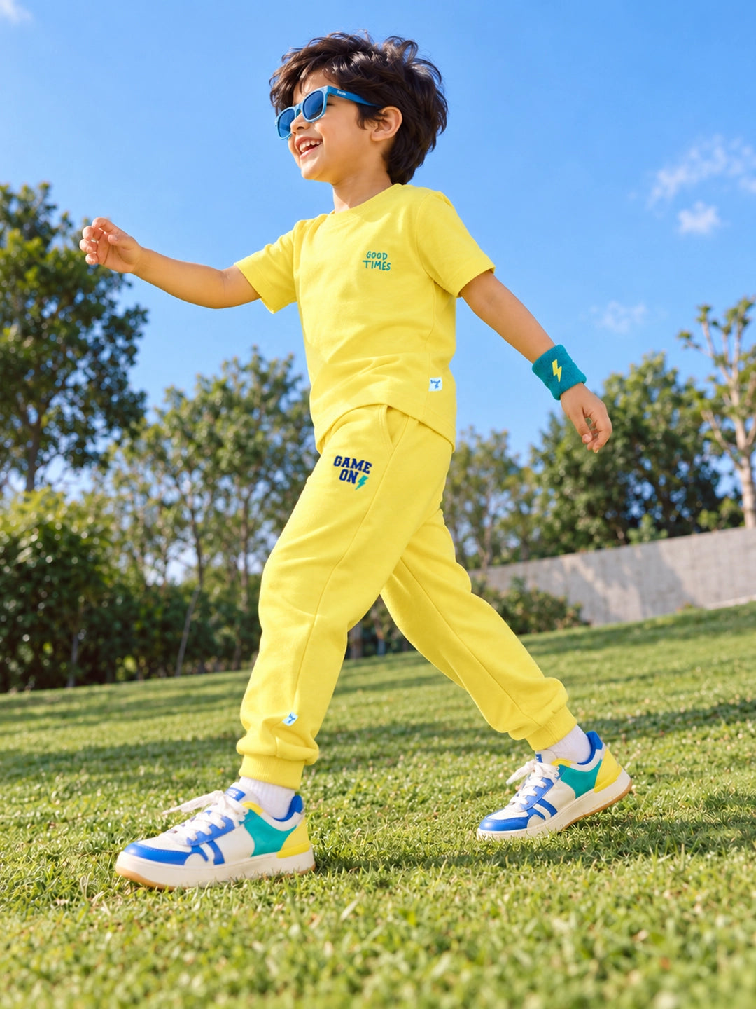 Playful Yellow T-Shirt & Jogger Set