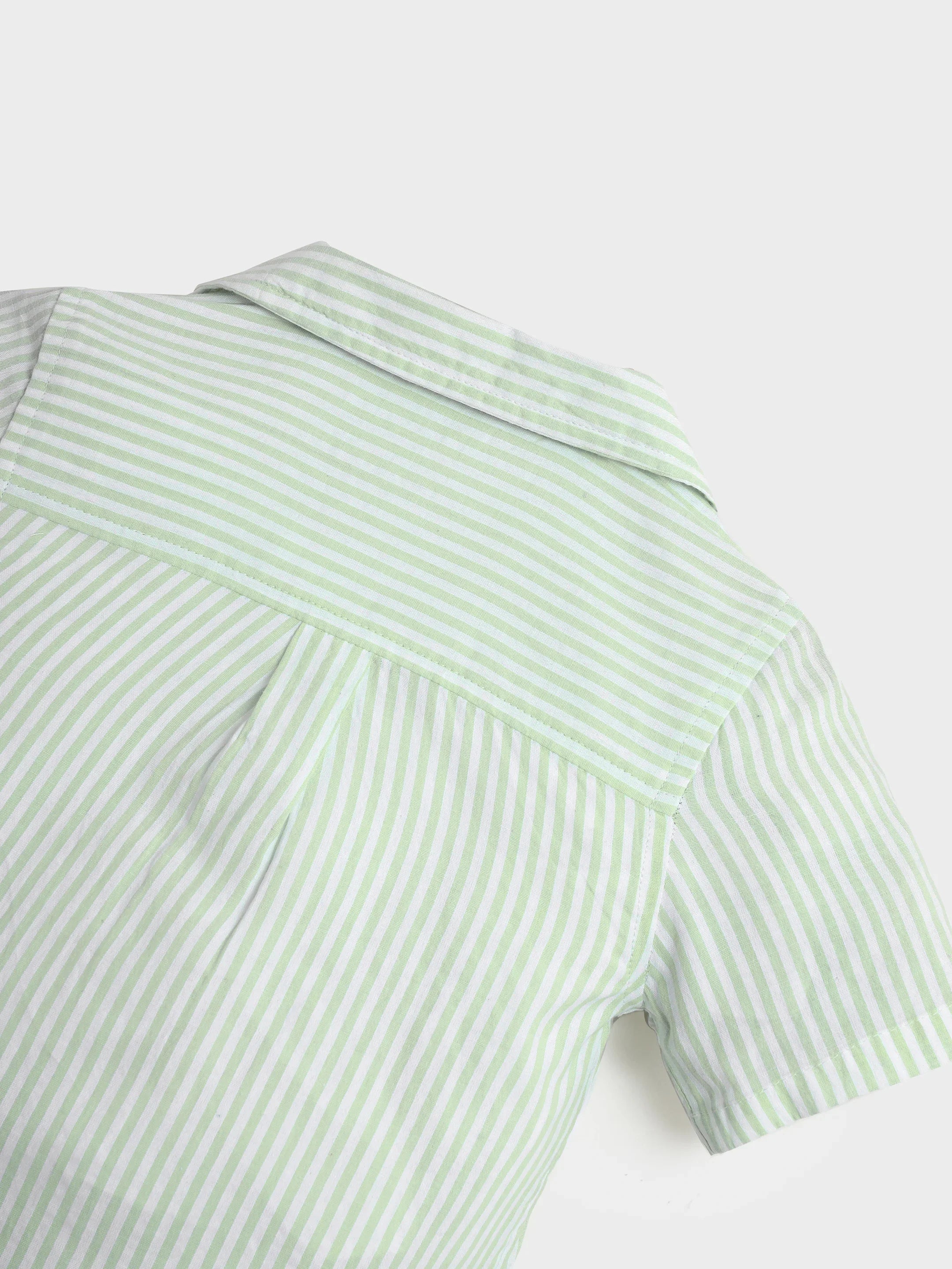 Mint Striped Shirt & Shorts Set