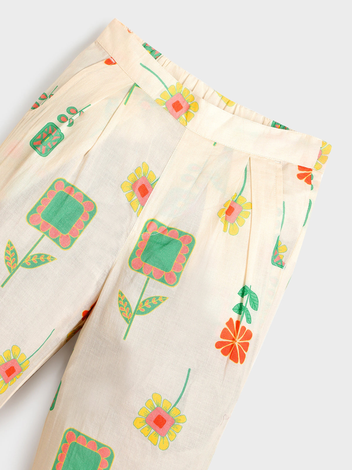 Floral Kurta Set with Pink Nehru Jacket