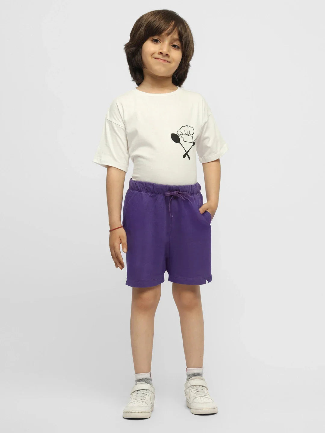 Black Currant Cotton Shorts