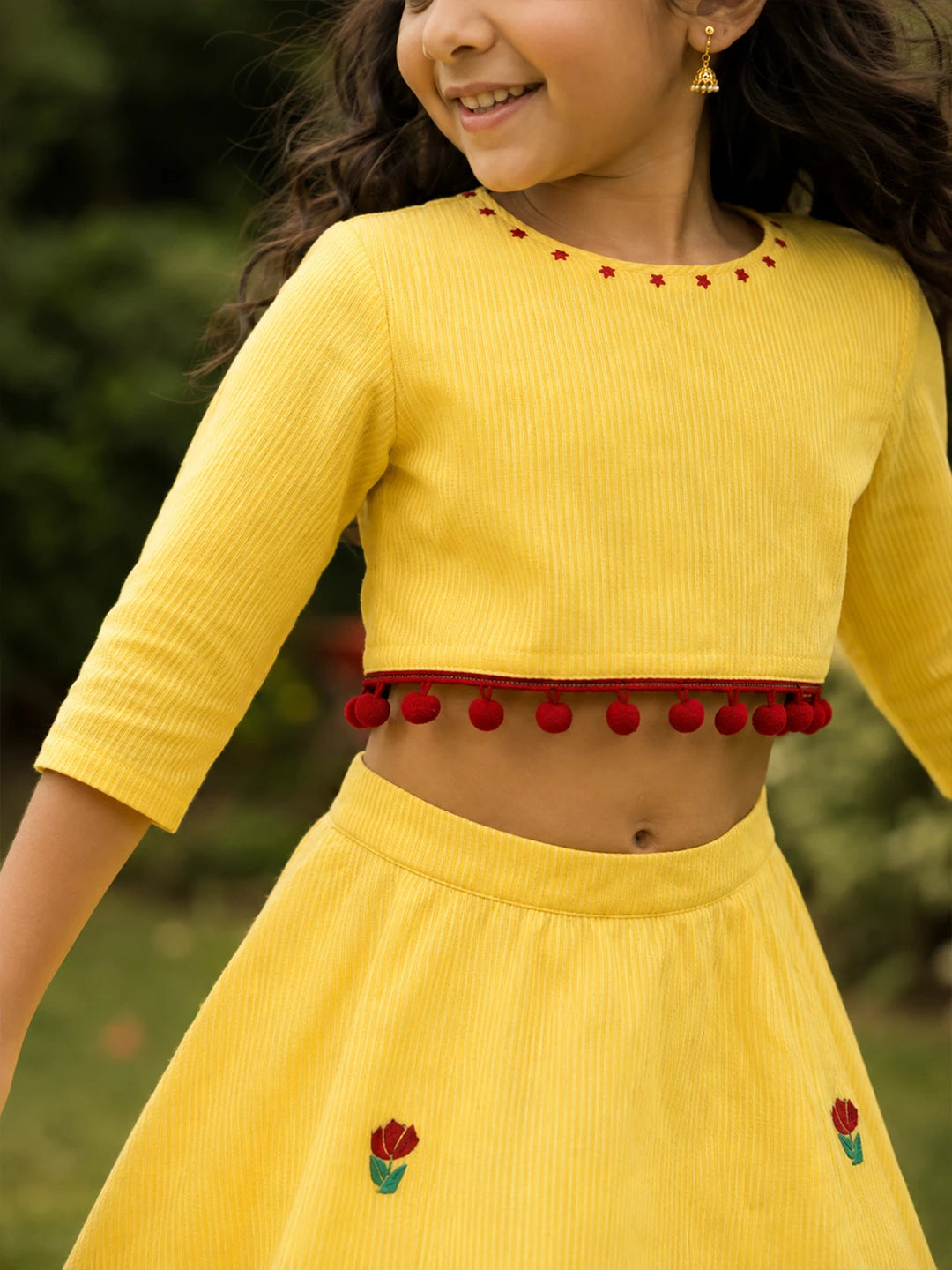 Pom-Pom Top & Skirt Set
