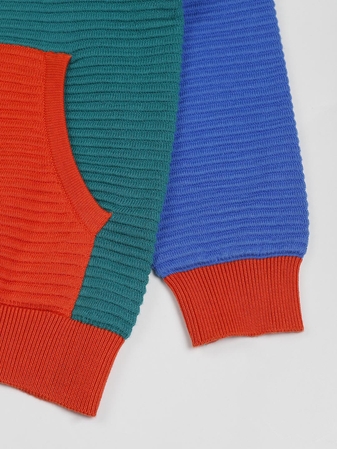Colorblocked Cotton Sweatshirt & Joggers Set