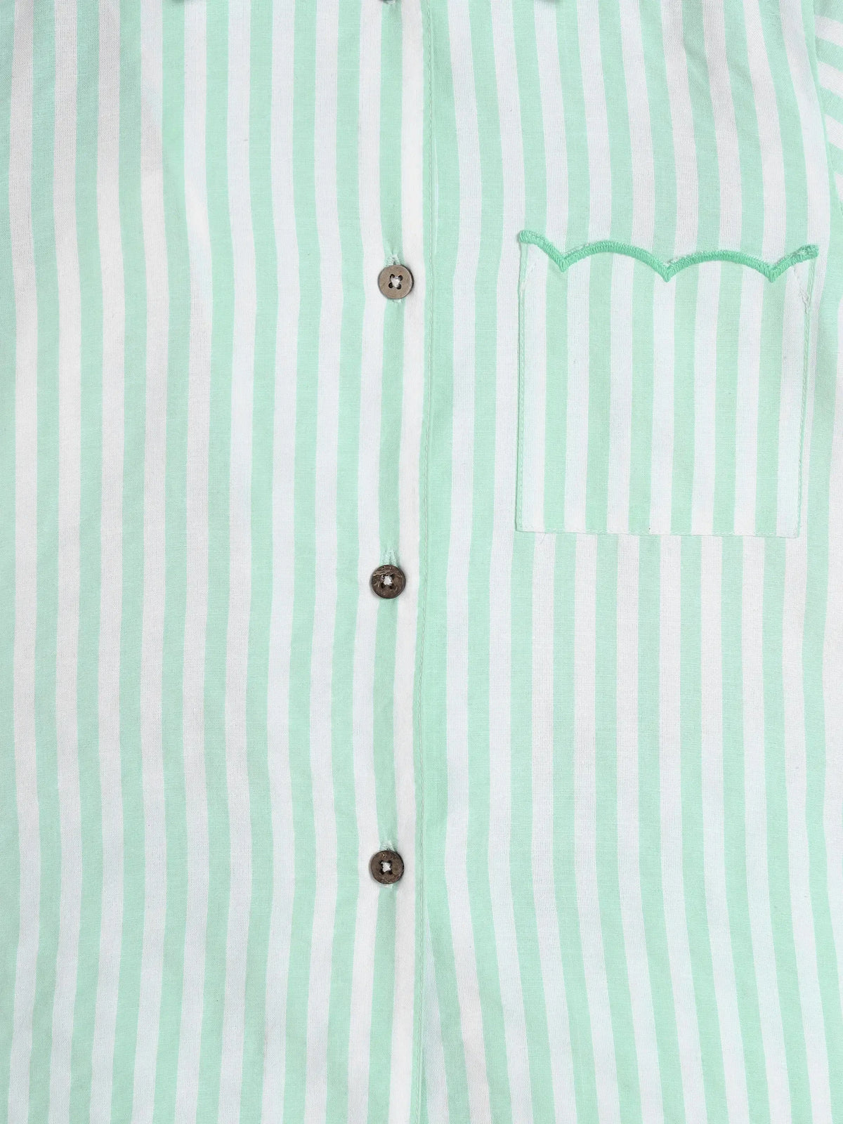 Striper Scallop Hem Shirt